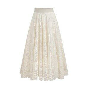 Women's Plus Size Long Lace Skirts, Elastic